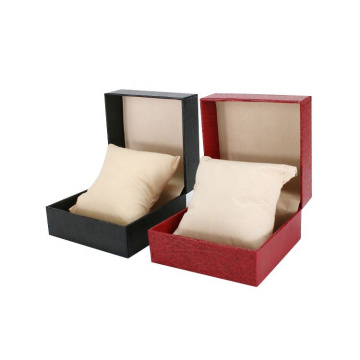 Wholesale custom cheap low price Man Women single Black Red  Paperboard Paper watch box with pillow